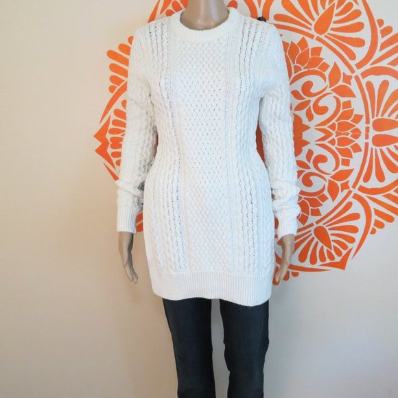 Zara Sweaters - Zara Knit White Cable Knit Sweater M
